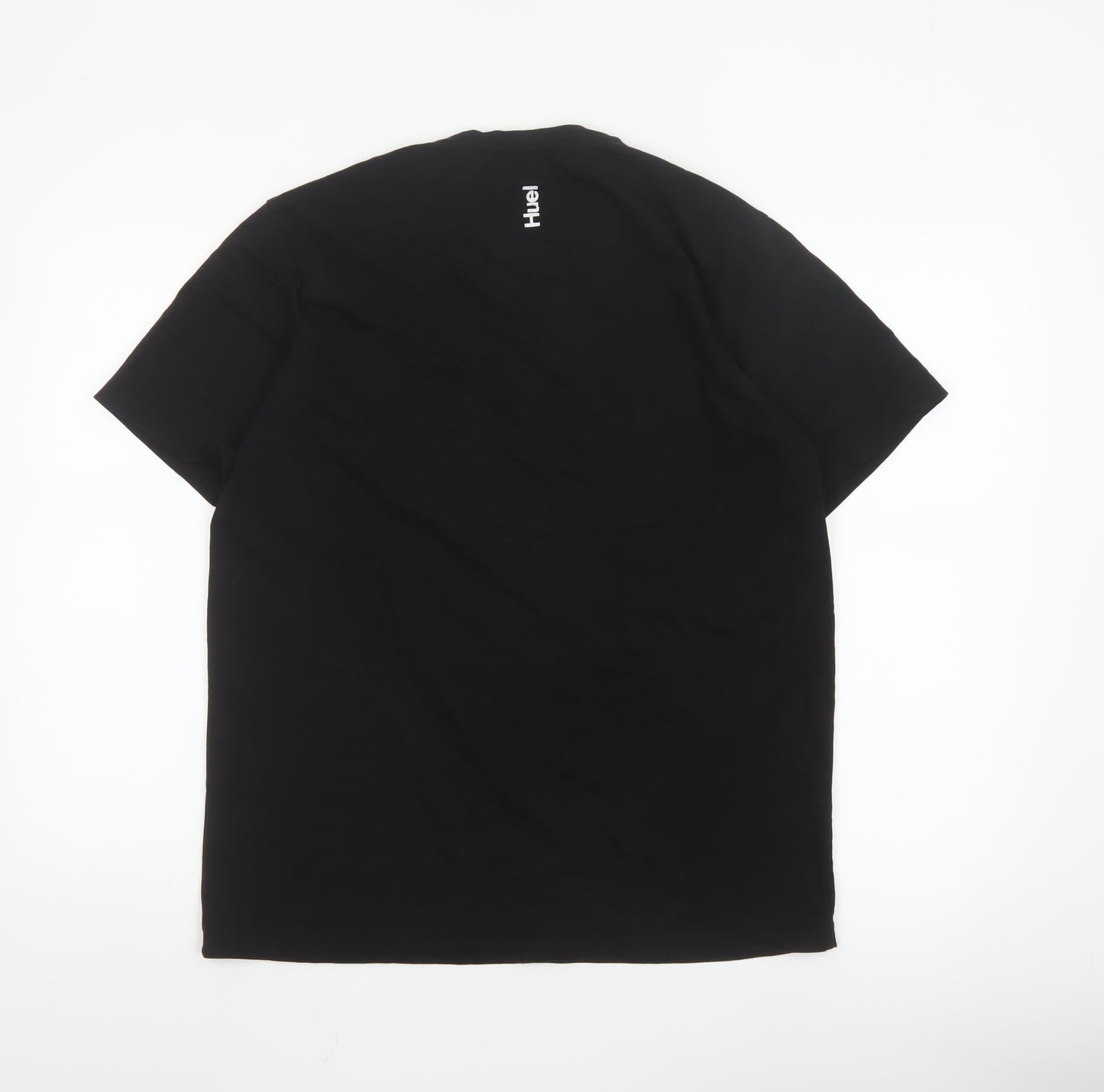 Huel Men's Black Crew Neck Cotton T-Shirt Size L