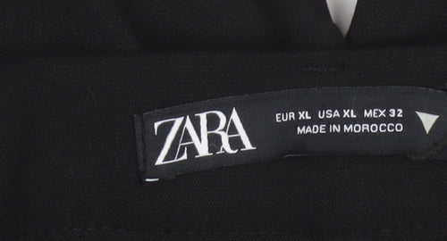 Zara Women’s Black Wide-Leg Trousers XL Polyester Blend