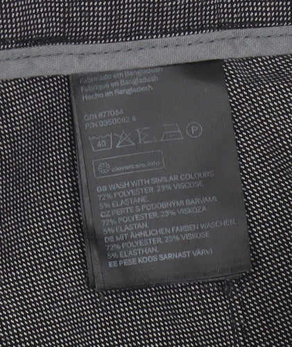 H&M Women’s Grey Stretch Work Trousers Size 12 Straight Leg