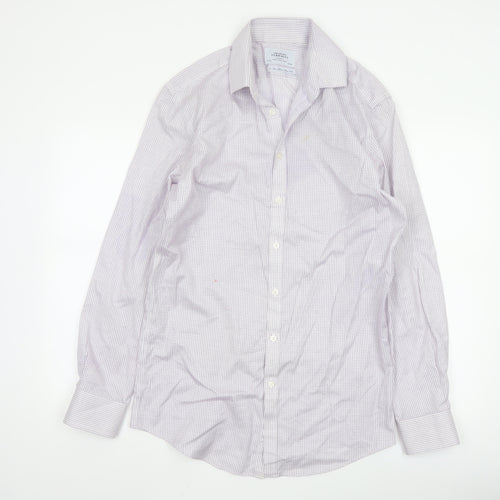 Charles Tyrwhitt Men's Purple Check Non-Iron Extra Slim Fit Shirt 15.5in