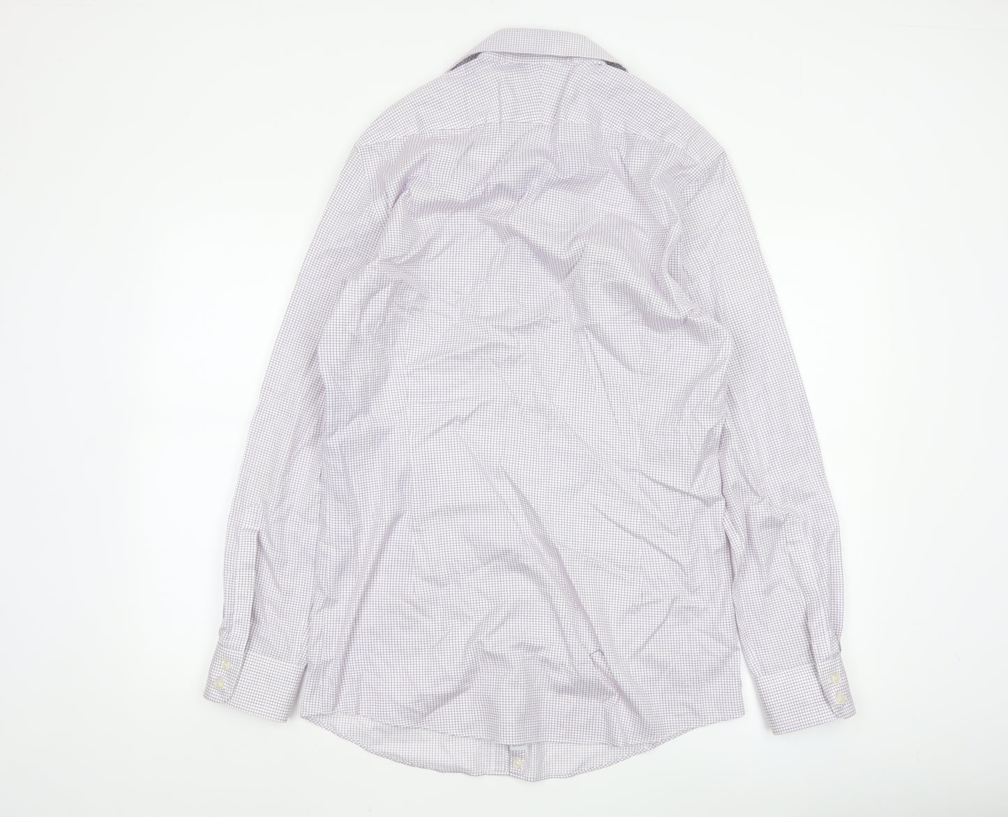 Charles Tyrwhitt Men's Purple Check Non-Iron Extra Slim Fit Shirt 15.5in