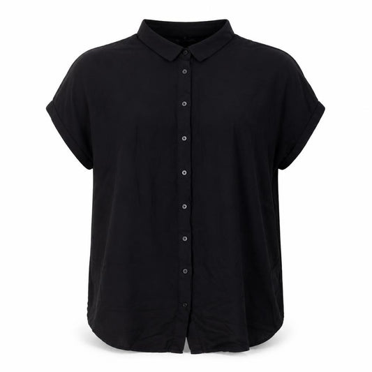Front view of H&M Mama Black Button-Up Maternity Shirt Women’s S