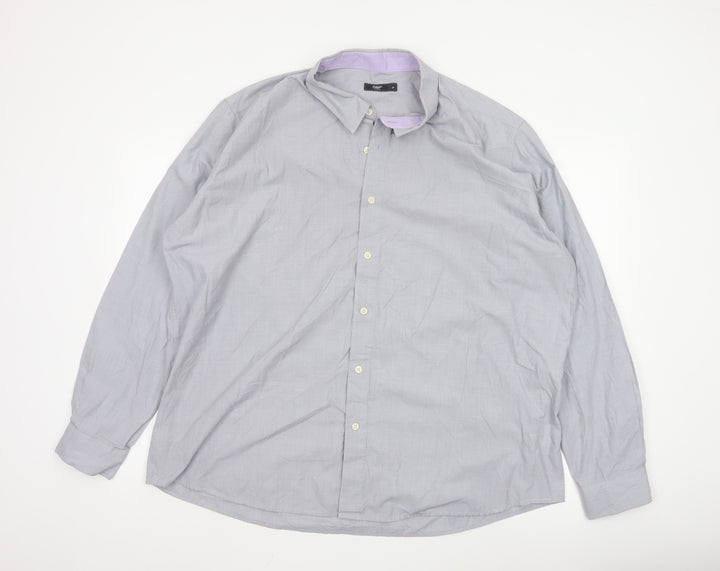 Cotton Traders Men’s Grey 19 Regular Fit Long Sleeve Button-Up Shirt