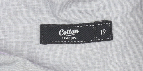 Cotton Traders Men’s Grey 19 Regular Fit Long Sleeve Button-Up Shirt