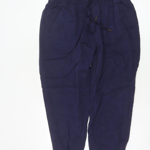 Fat Face Women's Navy Lyocell Jogger Trousers Size 14