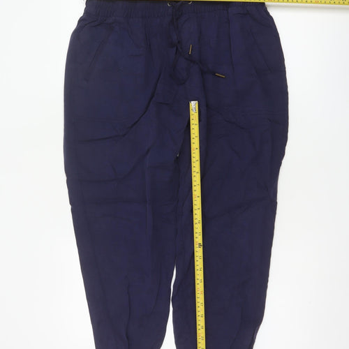 Fat Face Women's Navy Lyocell Jogger Trousers Size 14