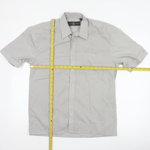 Roberto Bertolucci Men's Grey Short Sleeve Button-Up Shirt M