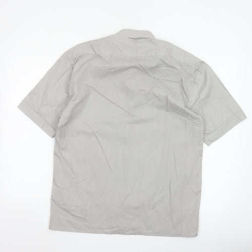 Roberto Bertolucci Men's Grey Short Sleeve Button-Up Shirt M