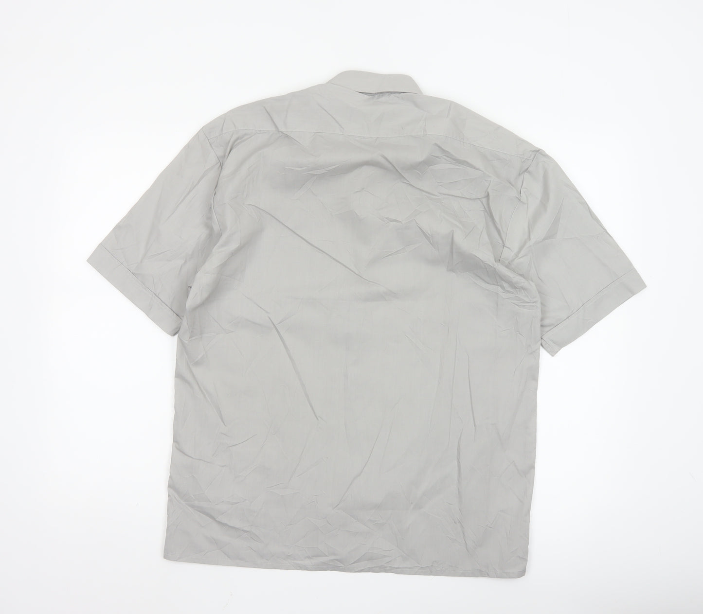 Roberto Bertolucci Men's Grey Short Sleeve Button-Up Shirt M