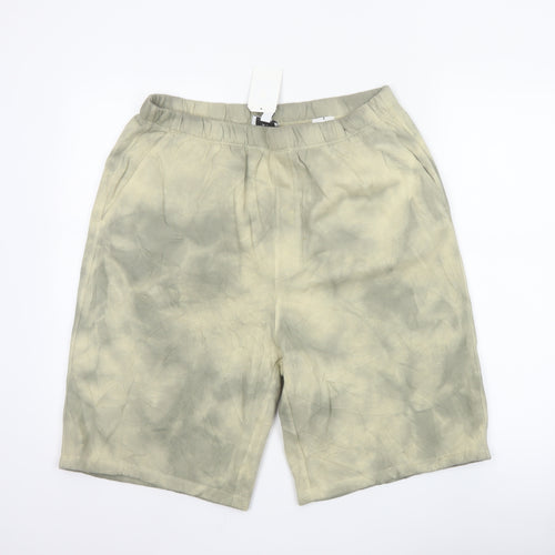 H&M Men’s Beige Relaxed Fit Sweat Shorts L Cotton Blend