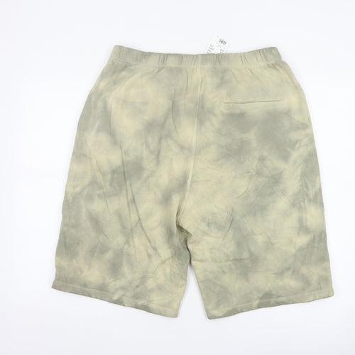 H&M Men’s Beige Relaxed Fit Sweat Shorts L Cotton Blend