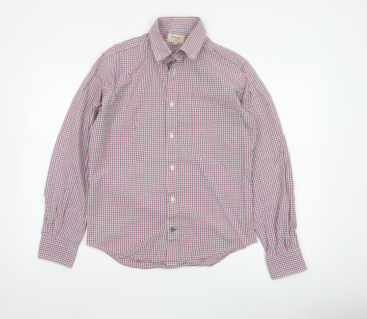 T.M.Lewin Men's Multicoloured Check Cotton Casual Button-Up Shirt S
