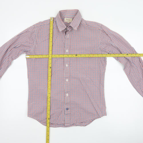T.M.Lewin Men's Multicoloured Check Cotton Casual Button-Up Shirt S
