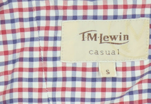 T.M.Lewin Men's Multicoloured Check Cotton Casual Button-Up Shirt S
