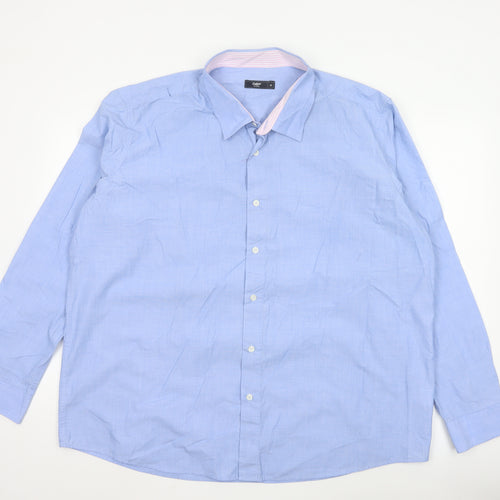 Cotton Traders Men's Blue Long Sleeve Button-Up Shirt Size 19 Regular Fit