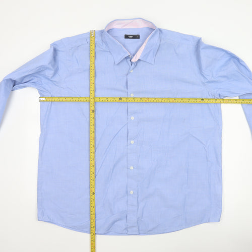 Cotton Traders Men's Blue Long Sleeve Button-Up Shirt Size 19 Regular Fit