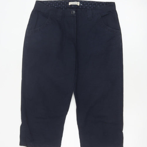 Seasalt Cornwall Women's Blue Cotton Capri Trousers Size 12