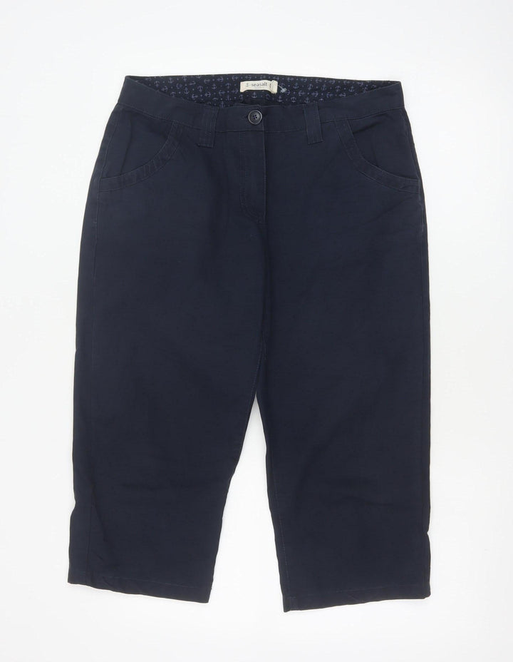 Seasalt Cornwall Women's Blue Cotton Capri Trousers Size 12