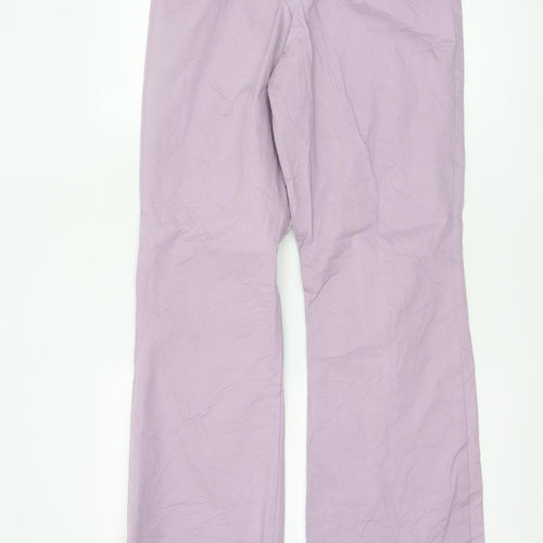 Motel Women's Lilac Wide-Leg Trousers Cotton Blend Size M