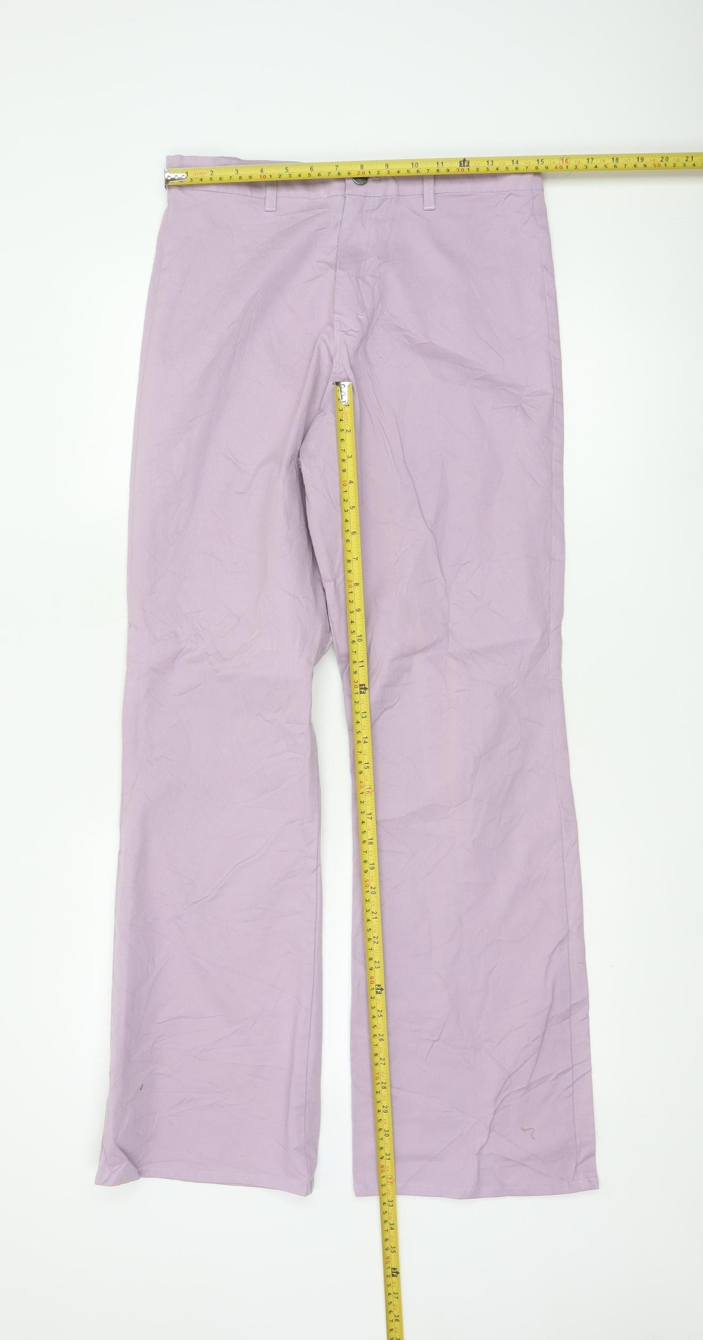 Motel Women's Lilac Wide-Leg Trousers Cotton Blend Size M