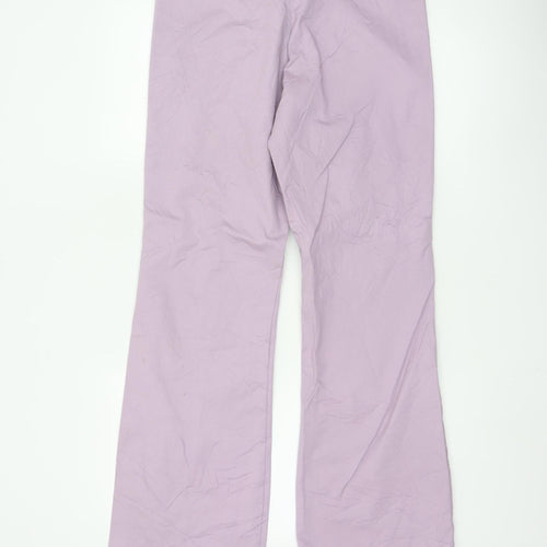 Motel Women's Lilac Wide-Leg Trousers Cotton Blend Size M