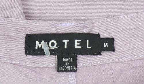Motel Women's Lilac Wide-Leg Trousers Cotton Blend Size M