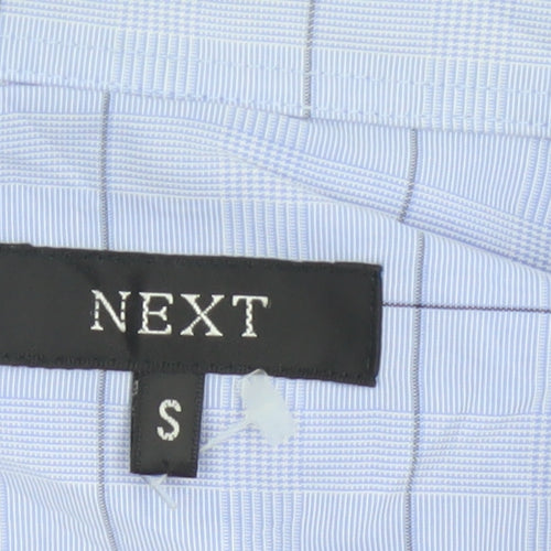 Next Men's Blue Check Long Sleeve Button-Down Shirt Size S
