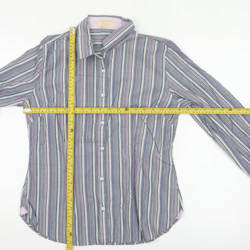 Haines & Bonner Women’s Multicoloured Striped Cotton Button-Up Shirt Size 12