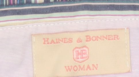 Haines & Bonner Women’s Multicoloured Striped Cotton Button-Up Shirt Size 12