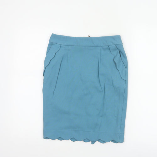 Darling Women’s Blue Knee Length Pencil Skirt Size S Viscose Blend