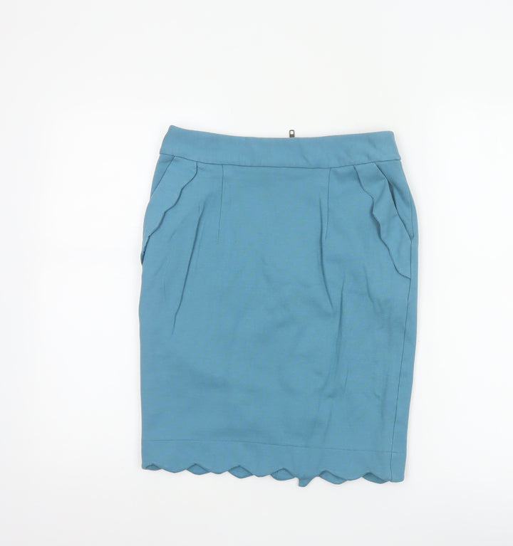 Darling Women’s Blue Knee Length Pencil Skirt Size S Viscose Blend