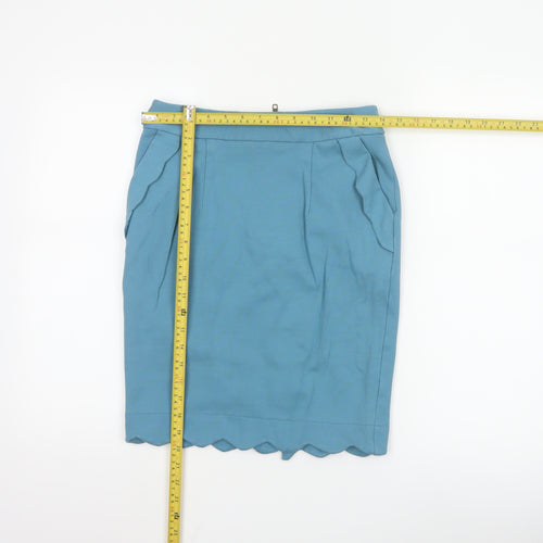 Darling Women’s Blue Knee Length Pencil Skirt Size S Viscose Blend