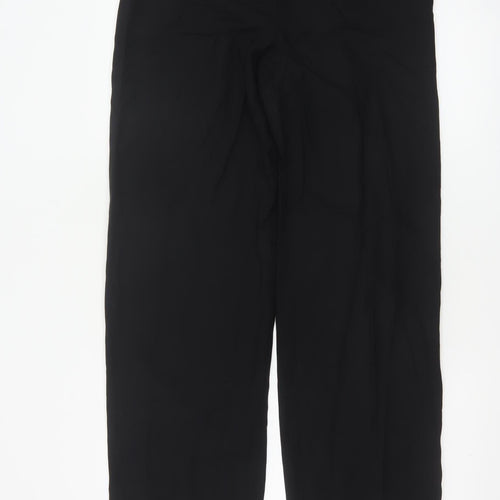 Linea Women Black Wool Wide-Leg Trousers Size 10