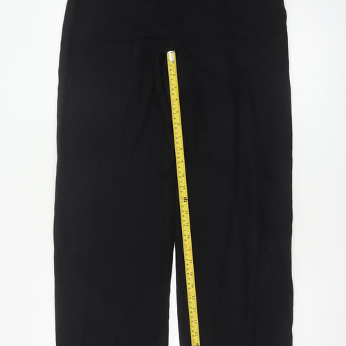 Linea Women Black Wool Wide-Leg Trousers Size 10
