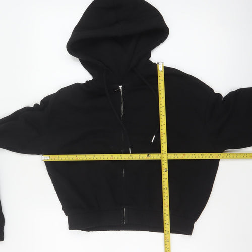 H&M Divided Women's Black Full Zip Hoodie Size 8 Cotton Blend