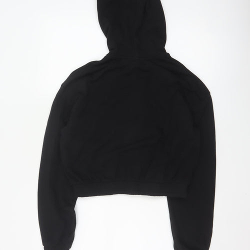 H&M Divided Women's Black Full Zip Hoodie Size 8 Cotton Blend