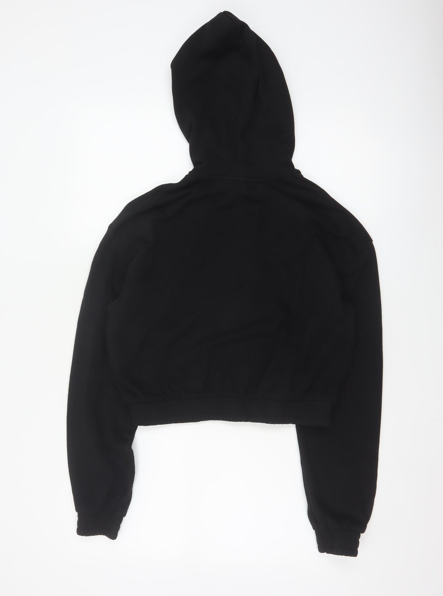 H&M Divided Women's Black Full Zip Hoodie Size 8 Cotton Blend