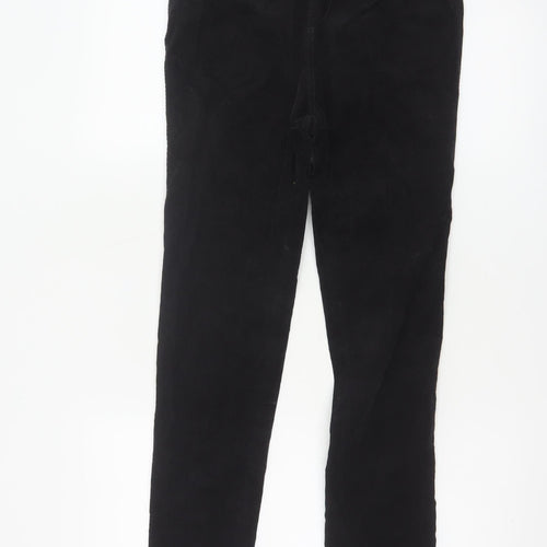 White Stuff Womens Black Corduroy Trousers Size 8 Regular Fit