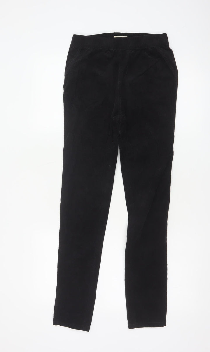 White Stuff Womens Black Corduroy Trousers Size 8 Regular Fit