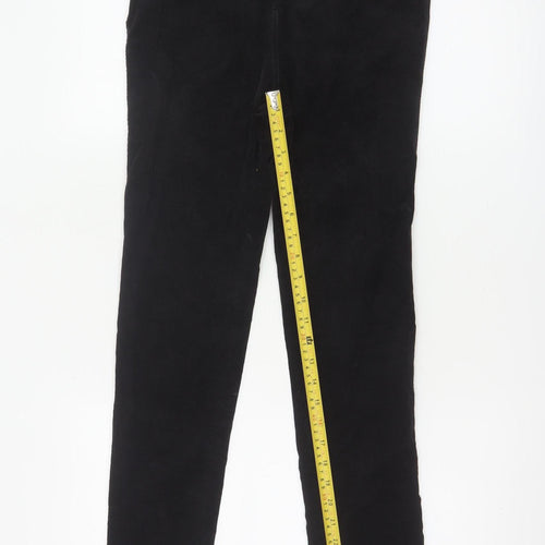 White Stuff Womens Black Corduroy Trousers Size 8 Regular Fit