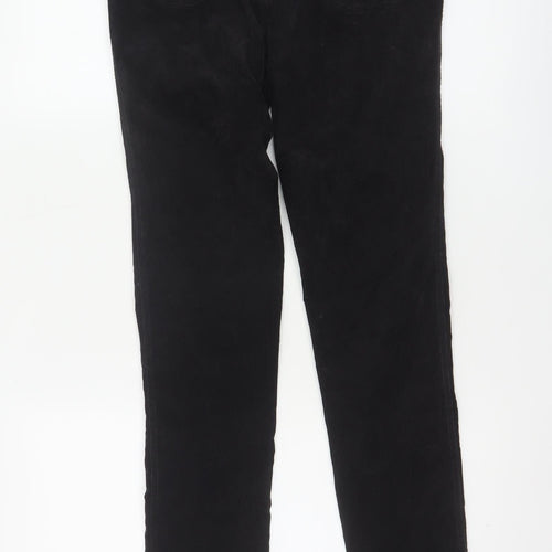 White Stuff Womens Black Corduroy Trousers Size 8 Regular Fit