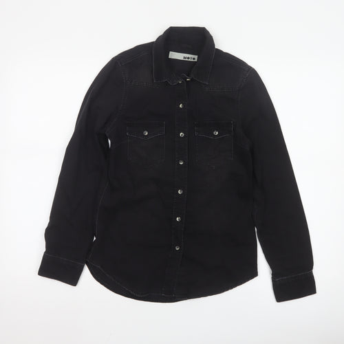 Topshop Women’s Black Denim Button-Up Long Sleeve Shirt UK 6
