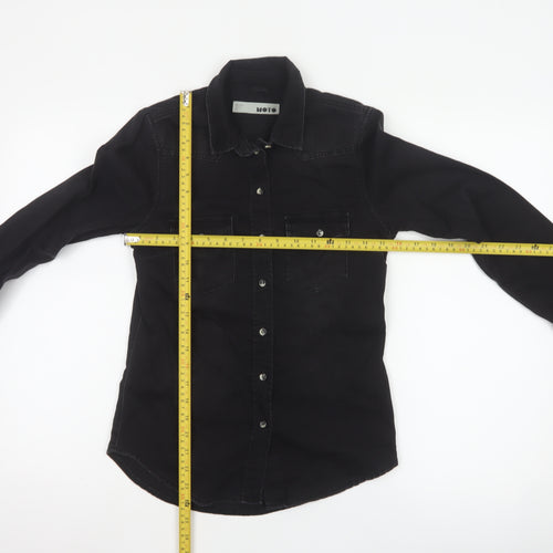 Topshop Women’s Black Denim Button-Up Long Sleeve Shirt UK 6
