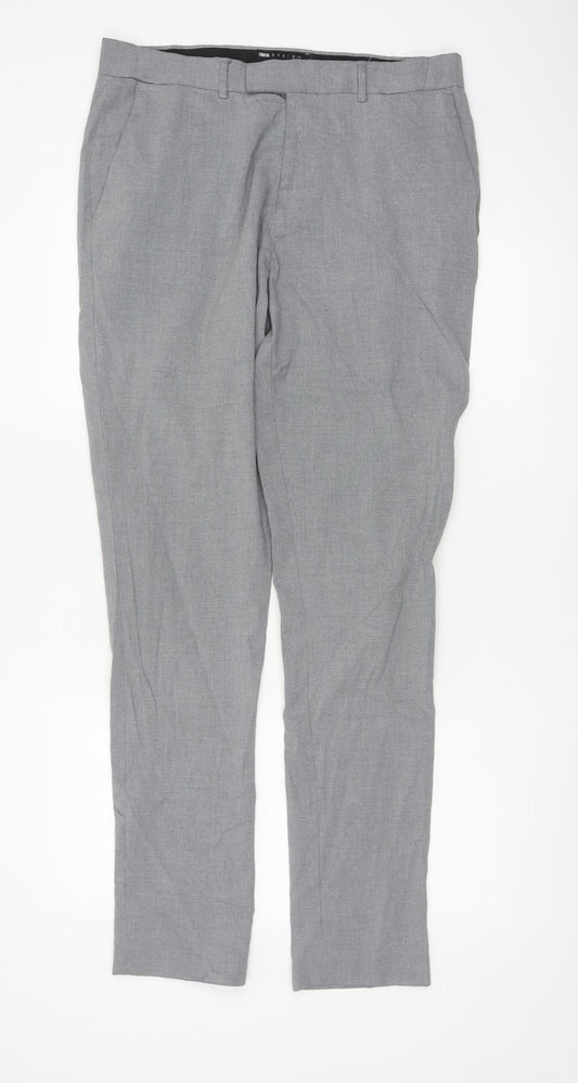 ASOS DESIGN Men's Grey Slim Fit Trousers Size L 34W 34L