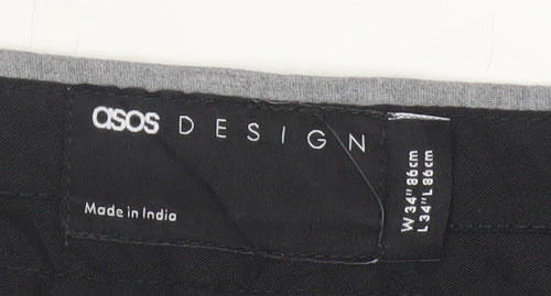 ASOS DESIGN Men's Grey Slim Fit Trousers Size L 34W 34L