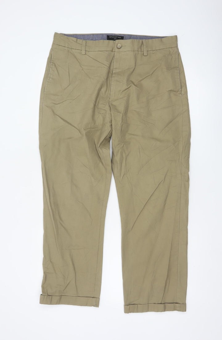 Banana Republic Men's Beige Chino Trousers 34x34 Regular Fit