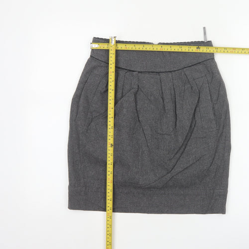 French Connection Women Grey Tulip Wool Blend Short Skirt Size 10