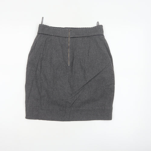 French Connection Women Grey Tulip Wool Blend Short Skirt Size 10