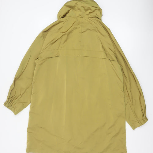Zara Unisex Green Hooded Parka Coat Size S Zip Lined Autumn Winter