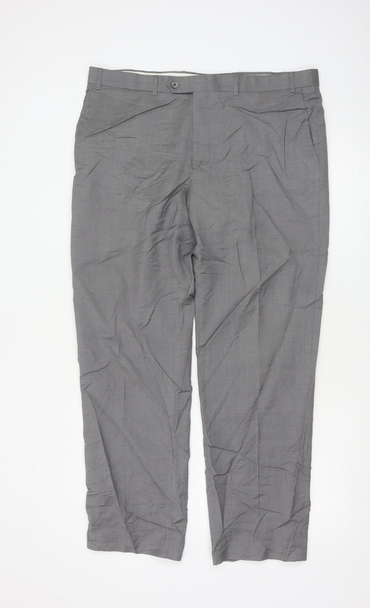 Marks and Spencer Men’s Grey Wool Dress Pants 38W 31L Regular Fit